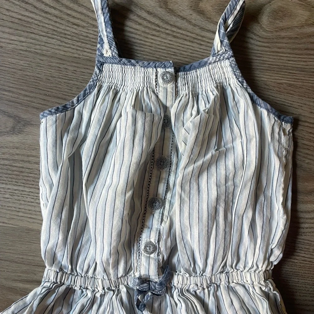 Ralph Lauren Striped Cotton Madras Top Peplum Cami Tie Shoulder Bows Size 18M